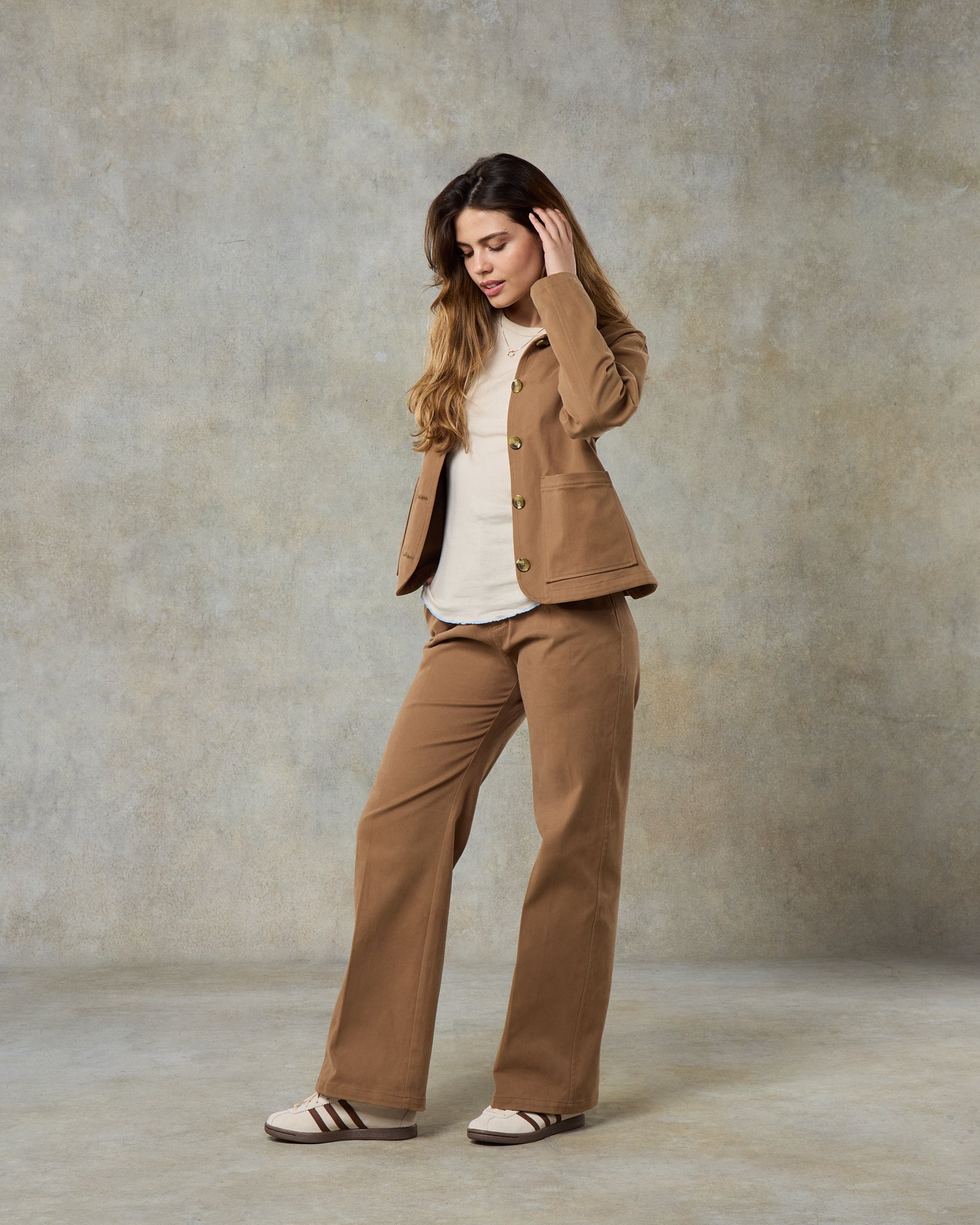 Womens Mocha Cotton Trouser