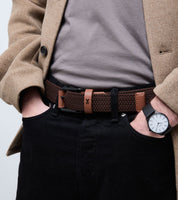 Seb Vegan Bio-Based Bamboo Braided Belt in Brown