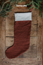 Linen Christmas Stocking