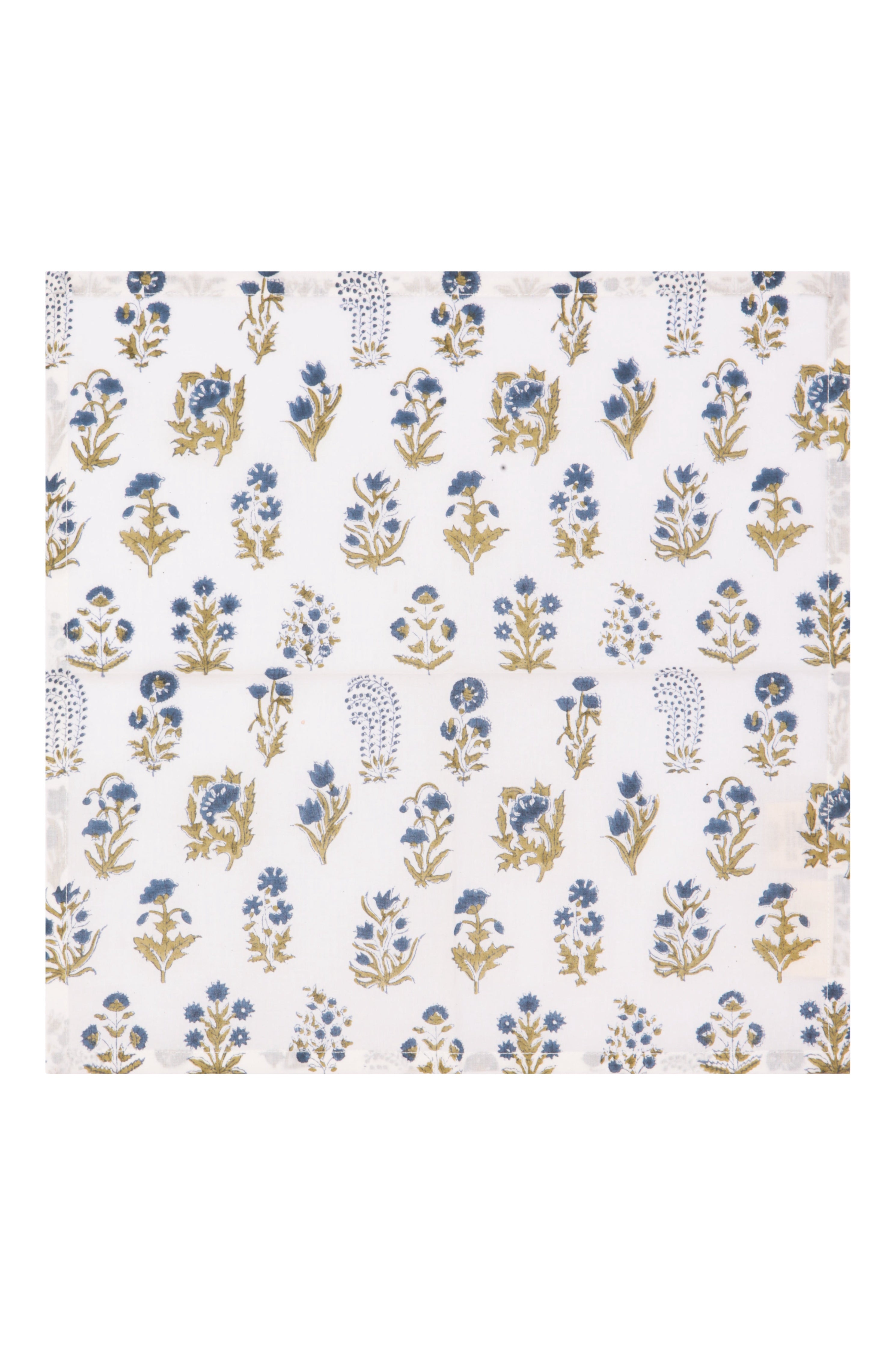 Napkins With Mini Flower  X 4 Napkin Set Cotton  Blue One Size