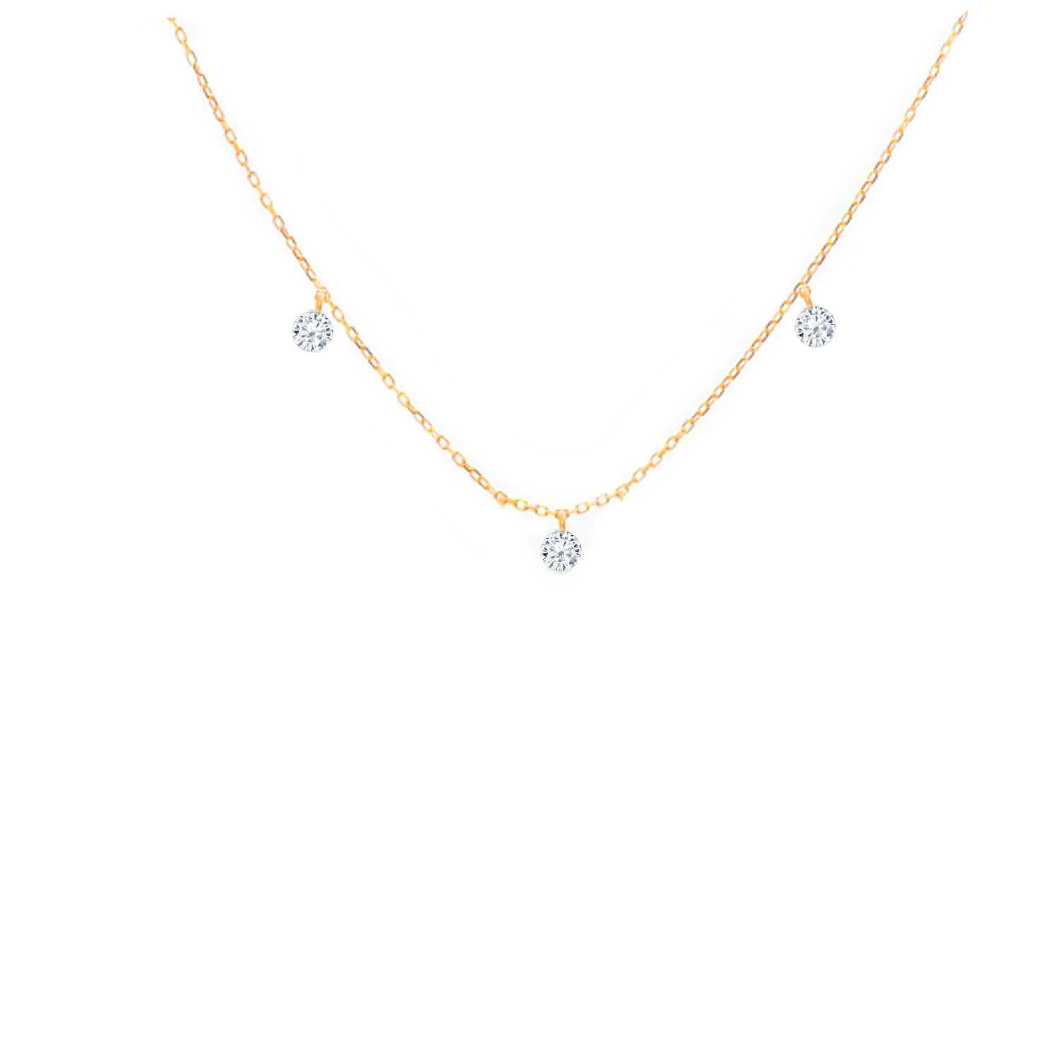 Rising Star 3 Diamond Dangle Necklace