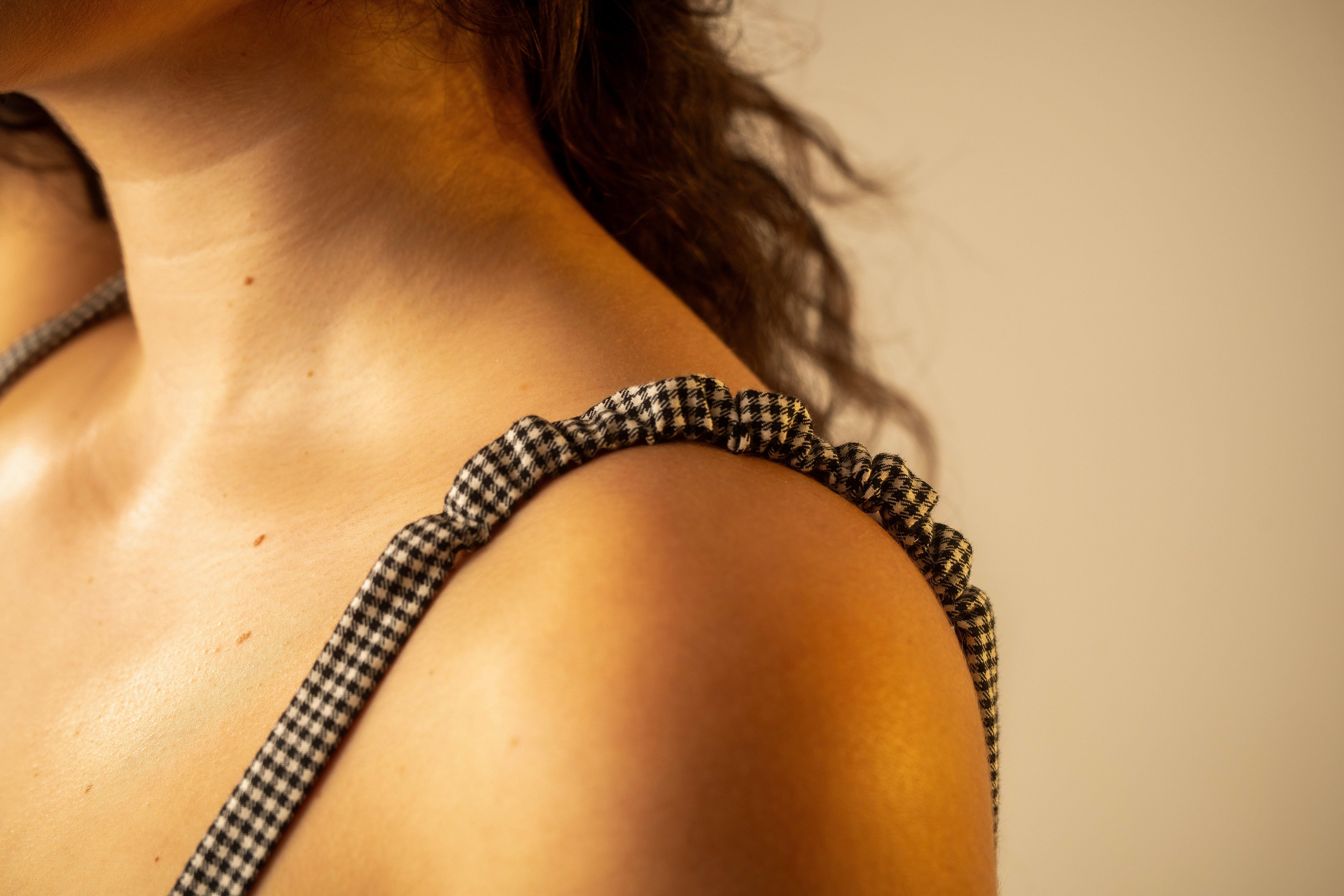 Check Fringe Bralette