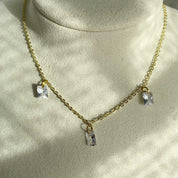 Rising Star 3 Baguette Diamond Dangle Necklace