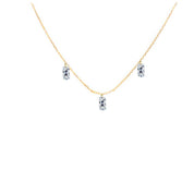 Rising Star 3 Baguette Diamond Dangle Necklace