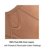 Ivory-Supportive Non-Wired Silk & Organic Cotton Full Cup Bra With Removable Paddings