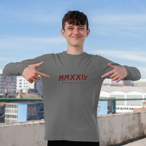 Boys Long Sleeve T-Shirt in Athletic Grey