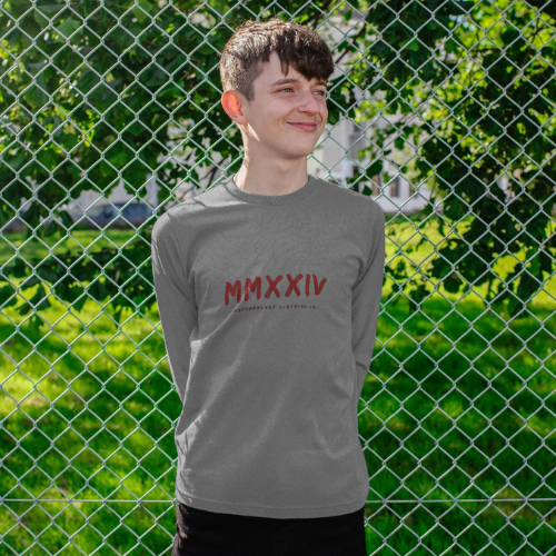 Boys Long Sleeve T-Shirt in Athletic Grey