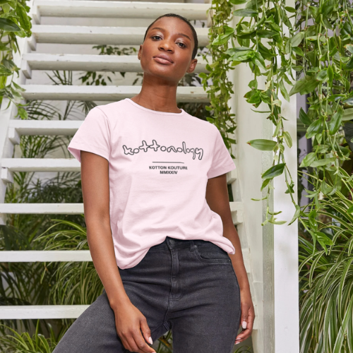 Womens Pink Crew Neck T-Shirt