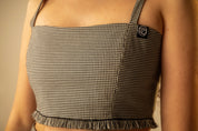 Check Fringe Bralette