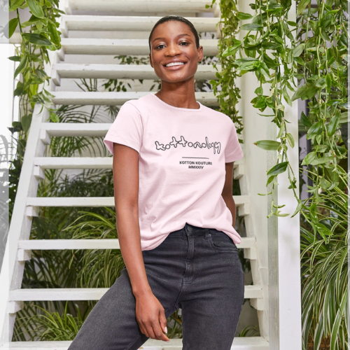 Womens Pink Crew Neck T-Shirt