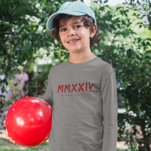 Boys Long Sleeve T-Shirt in Athletic Grey