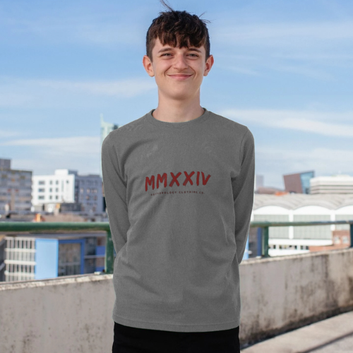 Boys Long Sleeve T-Shirt in Athletic Grey