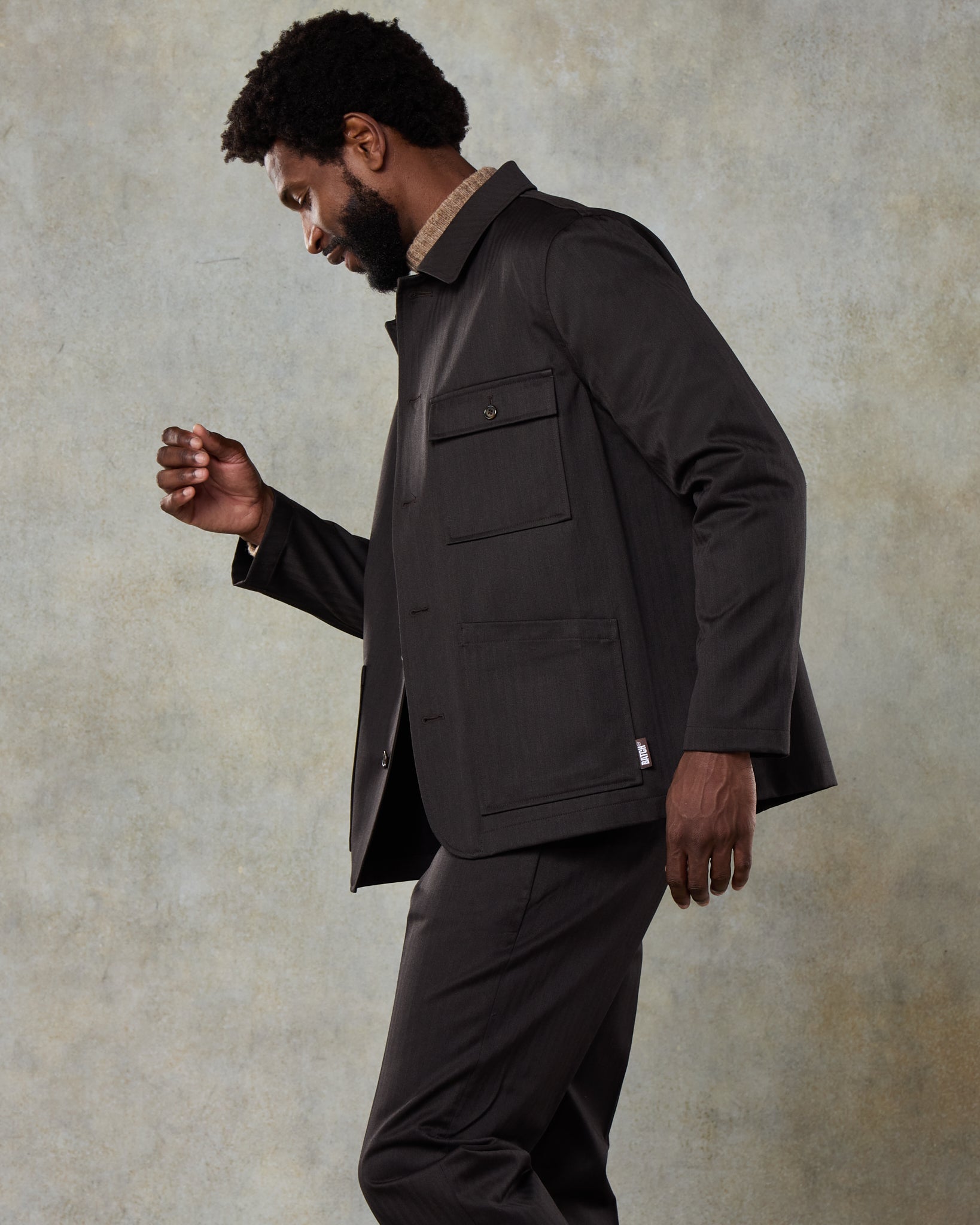 Batch 06 - Mens Dark Chocolate Wool Herringbone Suit