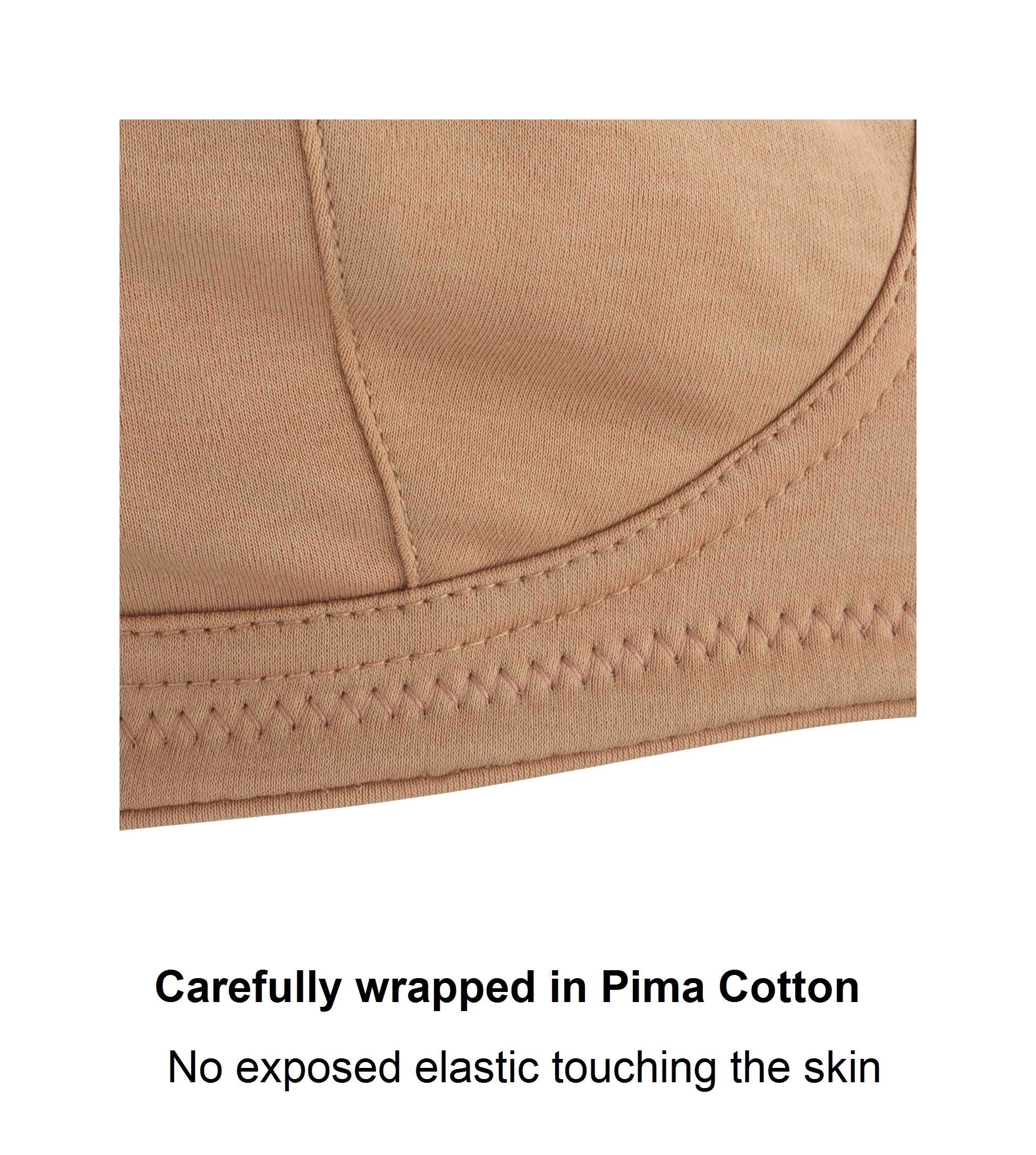 Ivory-Supportive Non-Wired Silk & Organic Cotton Full Cup Bra With Removable Paddings