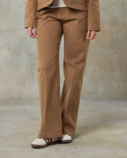 Womens Mocha Cotton Trouser