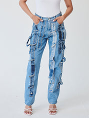 High Waisted Organic & Recycled Denim Trimmed Jeans