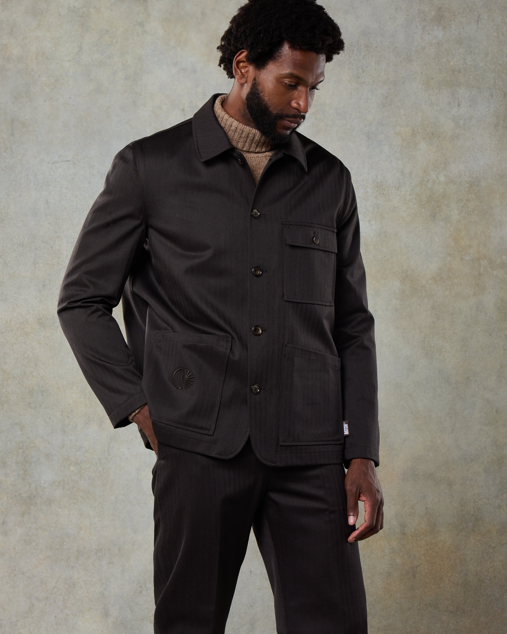 Batch 06 - Mens Dark Chocolate Wool Herringbone Jacket