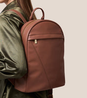 Laurie Vegan Bio-Based Bamboo Leather Backpack in Brown