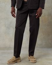 Batch 06 - Mens Dark Chocolate Wool Herringbone Trousers