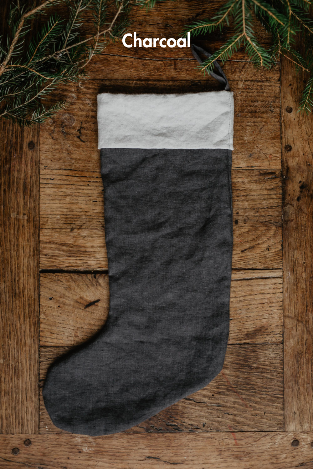 Linen Christmas Stocking