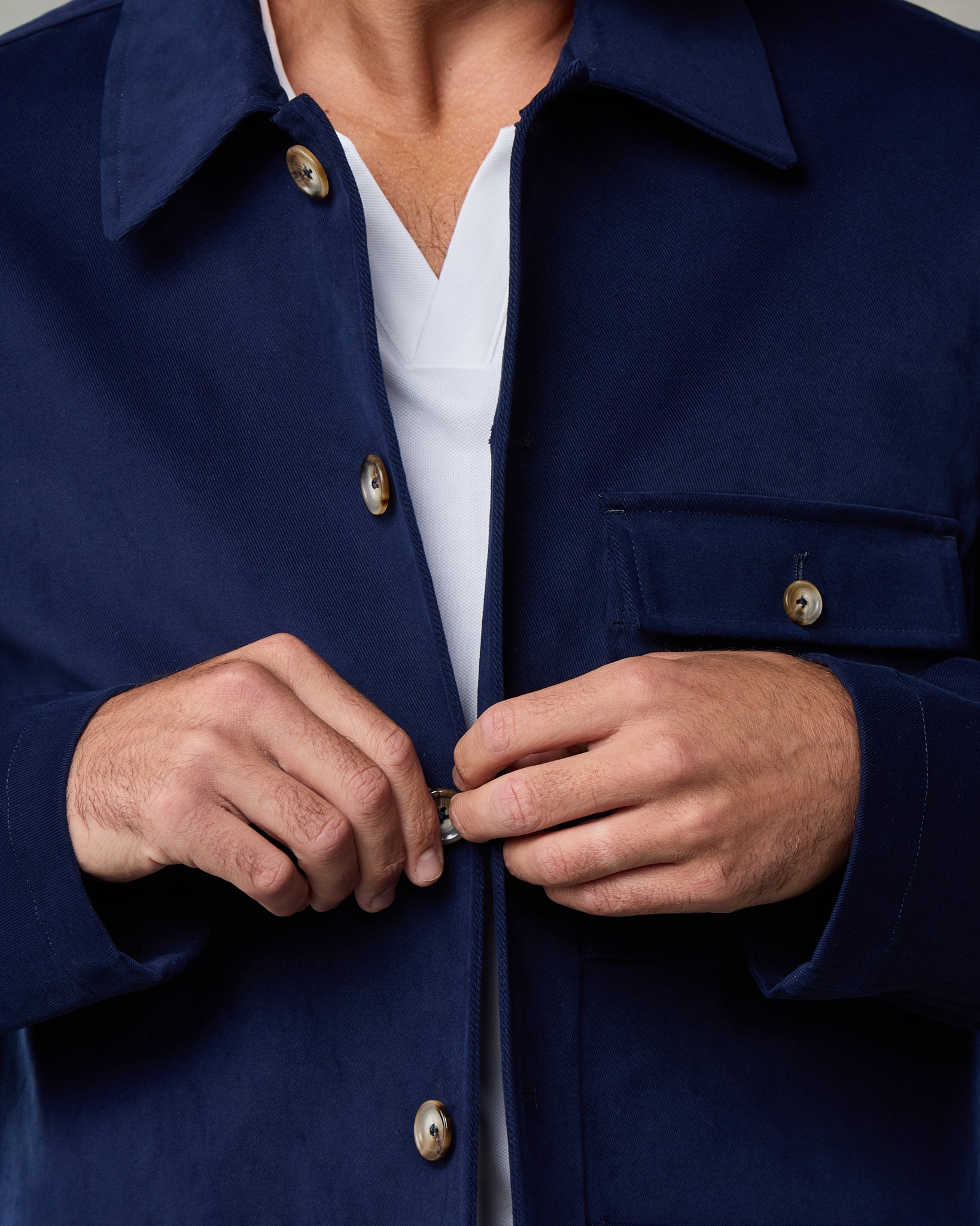 Mens Pacific Blue Cotton Jacket