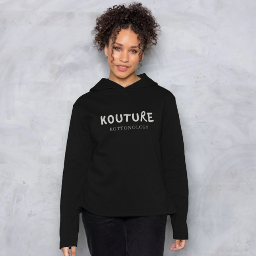 Womens Recycled Organic Cotton Kottonology Relaxed-Fit Hoodie in Black
