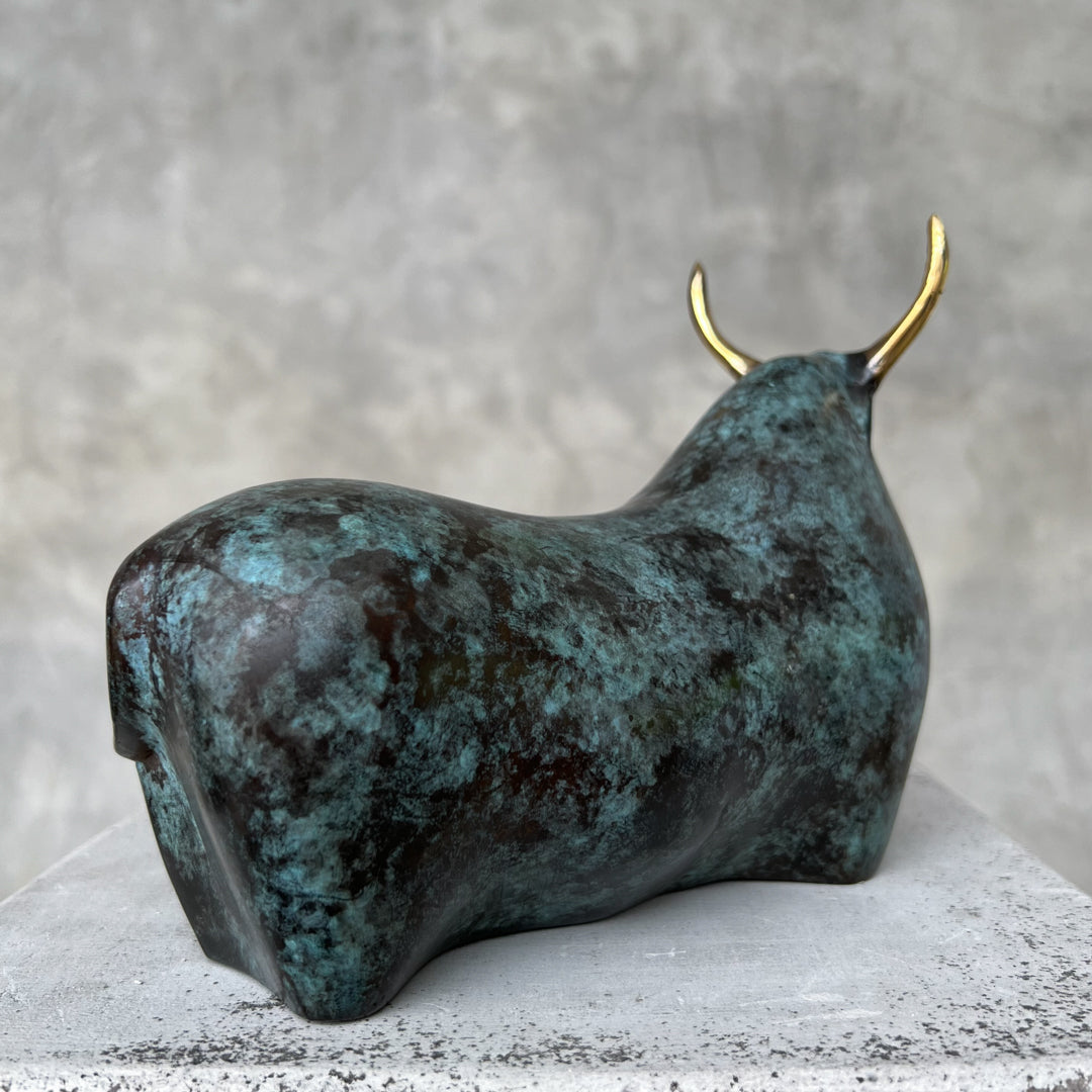 Patinated Heavy Bronze Bull