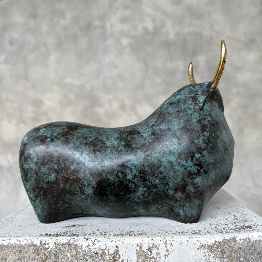 Patinated Heavy Bronze Bull