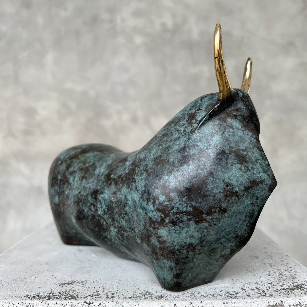 Patinated Heavy Bronze Bull