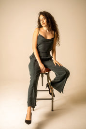 Teal Cowl Camisole Top