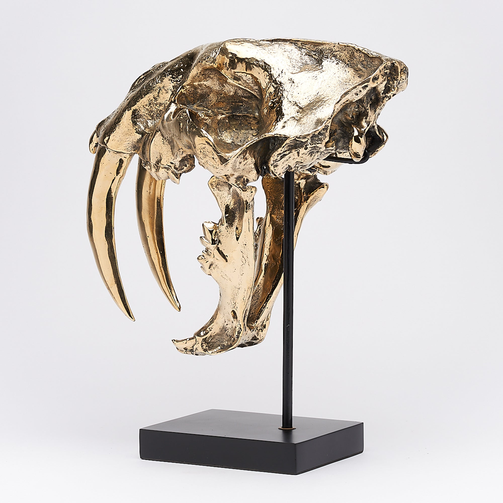 Polished Bronze Rustic Sabertooth Tiger