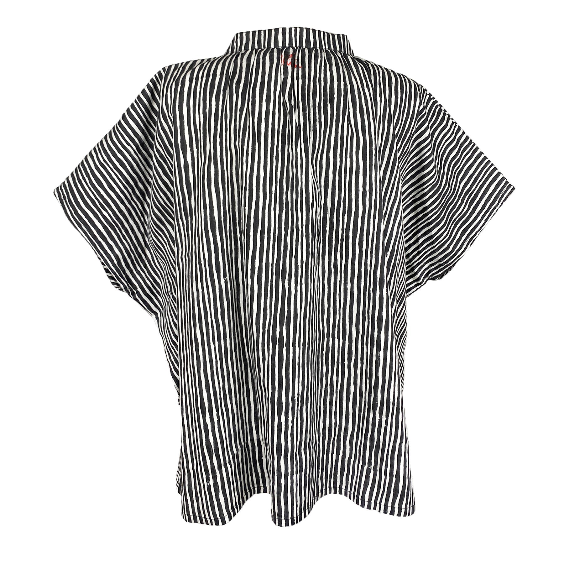 Marina Top in Black and White Wavy Stripe