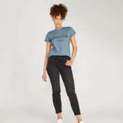 Womens Stone Blue Crew Neck T-Shirt