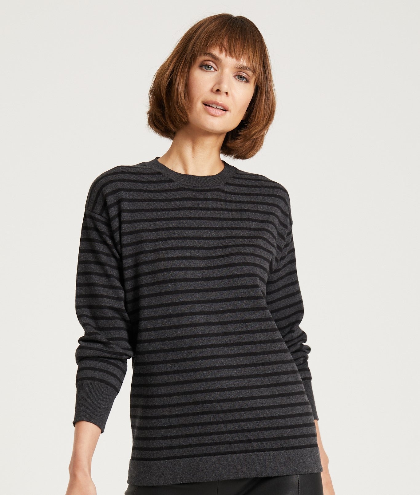 Breton Style Jumper, Grey
