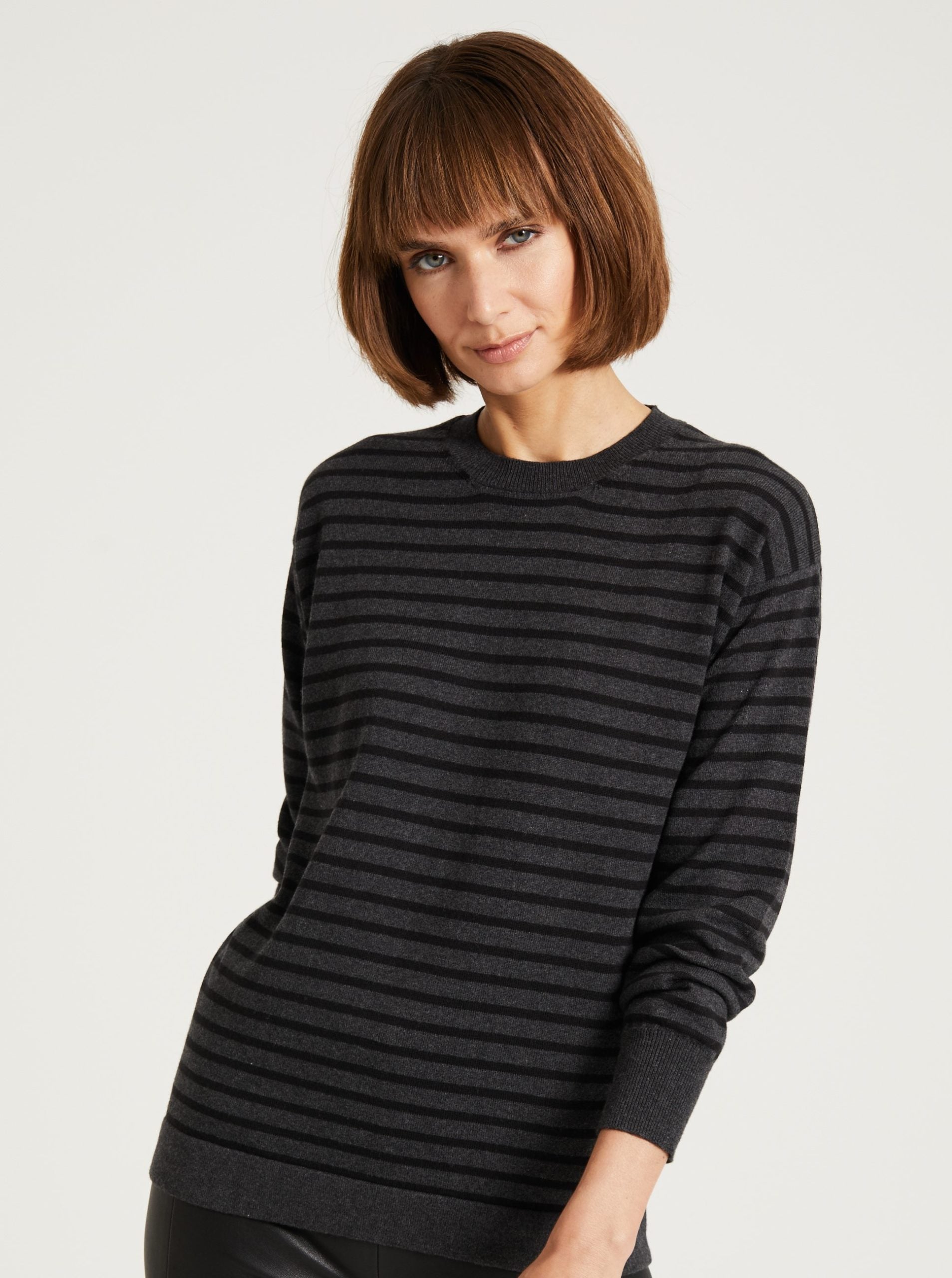 Breton Style Jumper, Grey