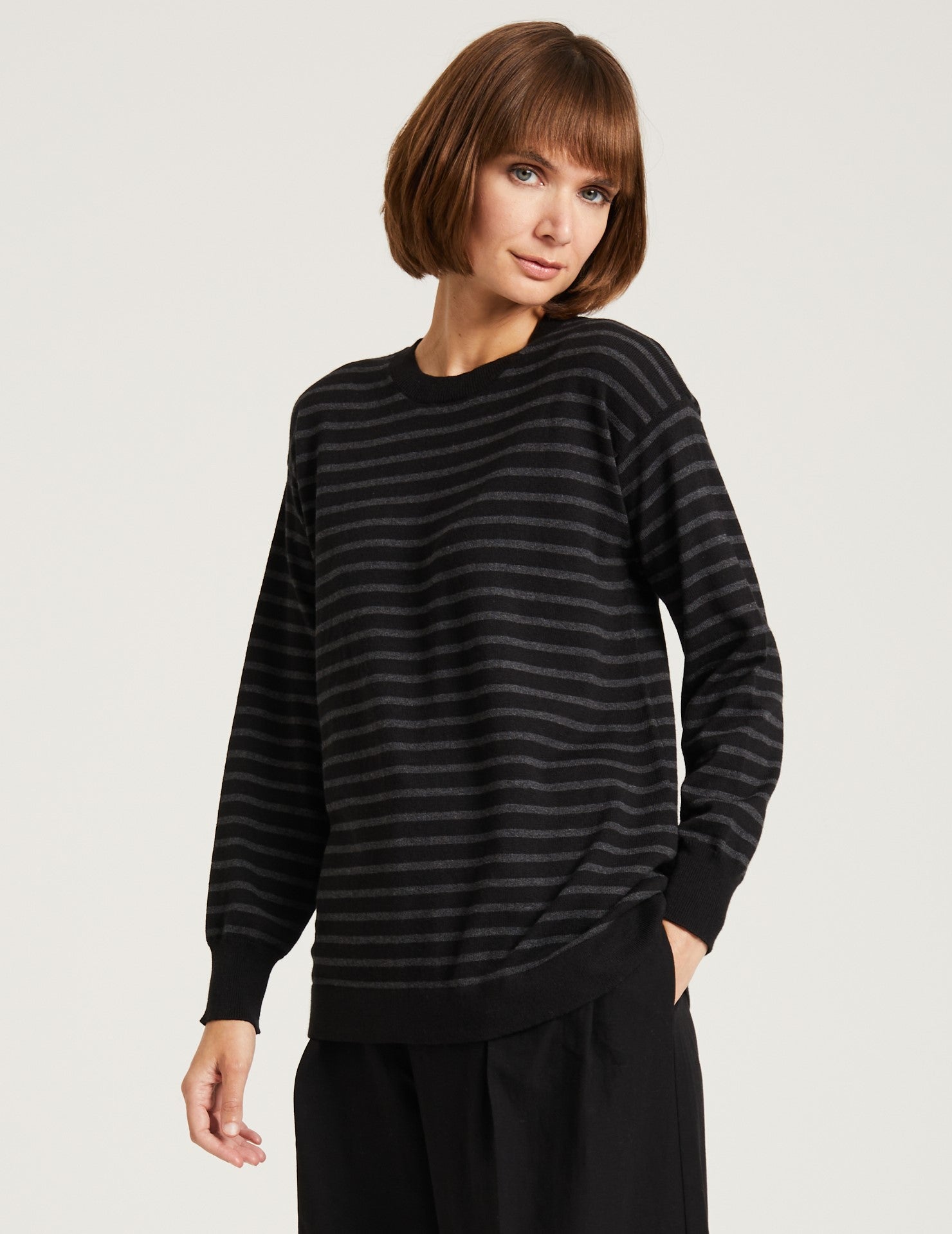 Breton Style Jumper, Black