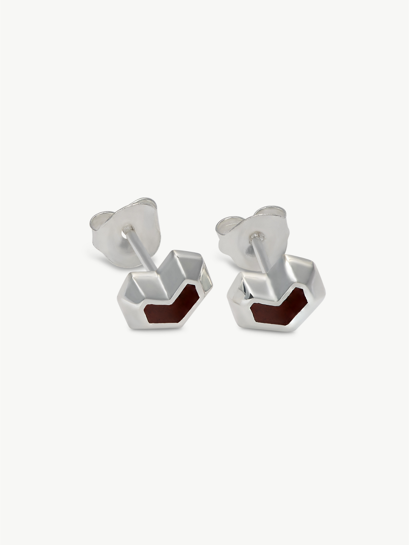 DARYL STUDS  Sterling Silver - Red Tiger Eye