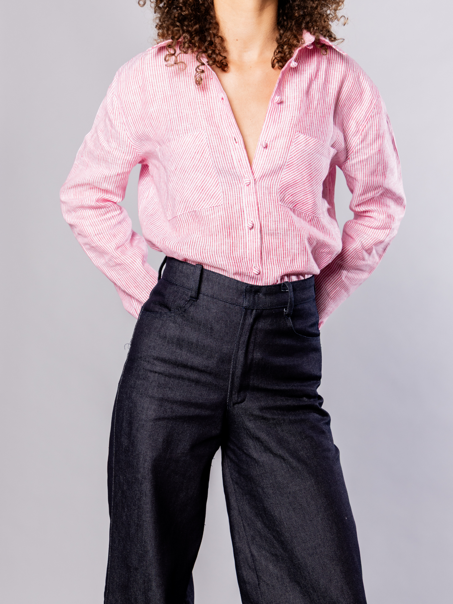 RENE SHARP COLLAR SHIRT | Organic Linen