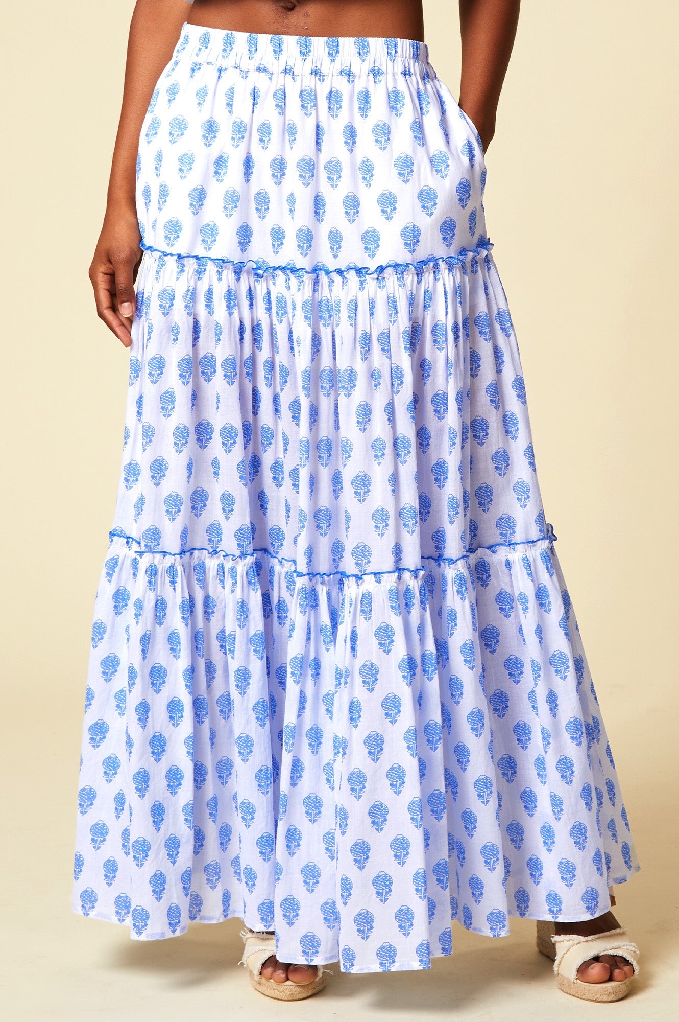 Bea Skirt | Pineapple White/Blue
