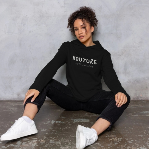 Womens Recycled Organic Cotton Kottonology Relaxed-Fit Hoodie in Black