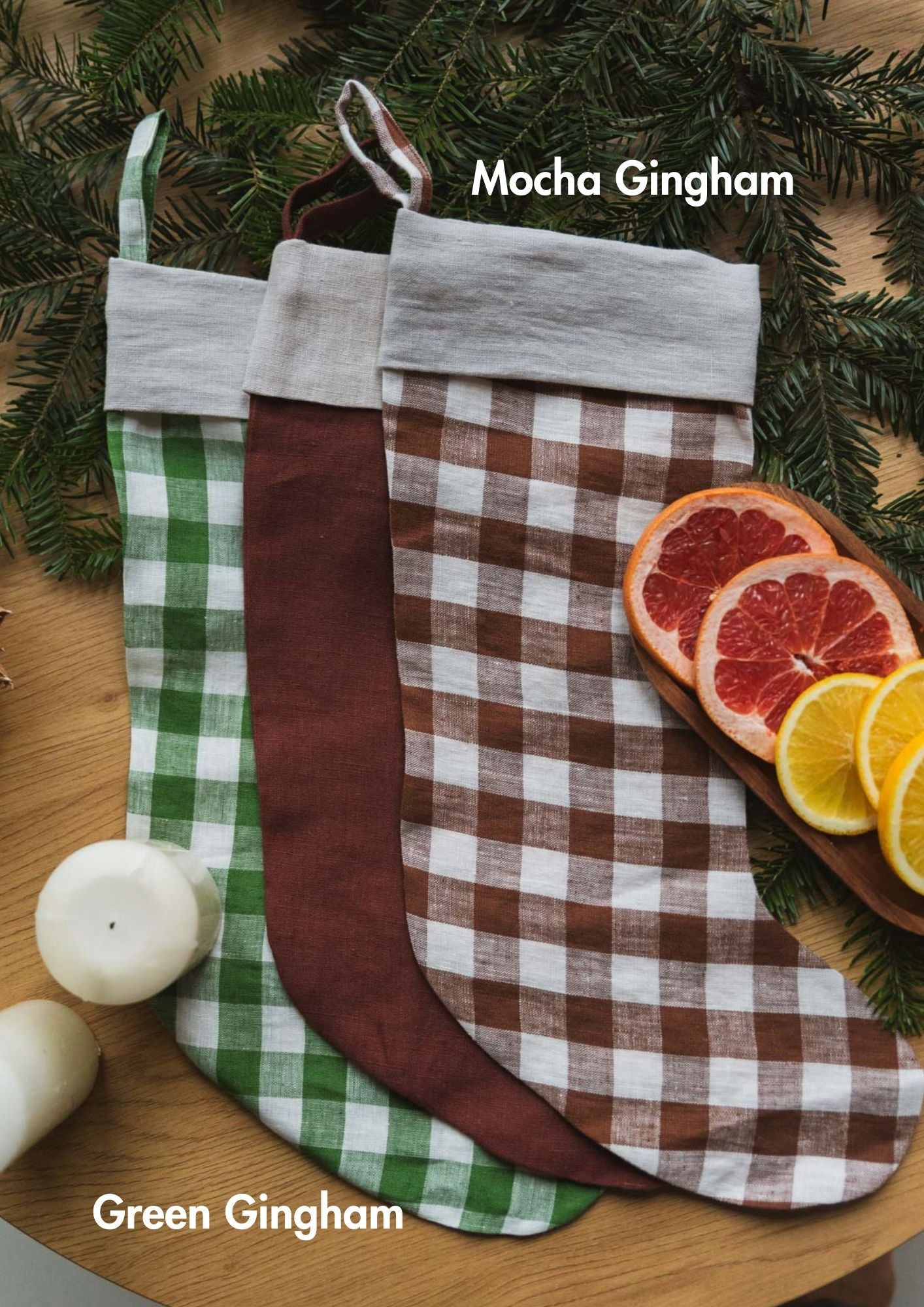 Linen Christmas Stocking