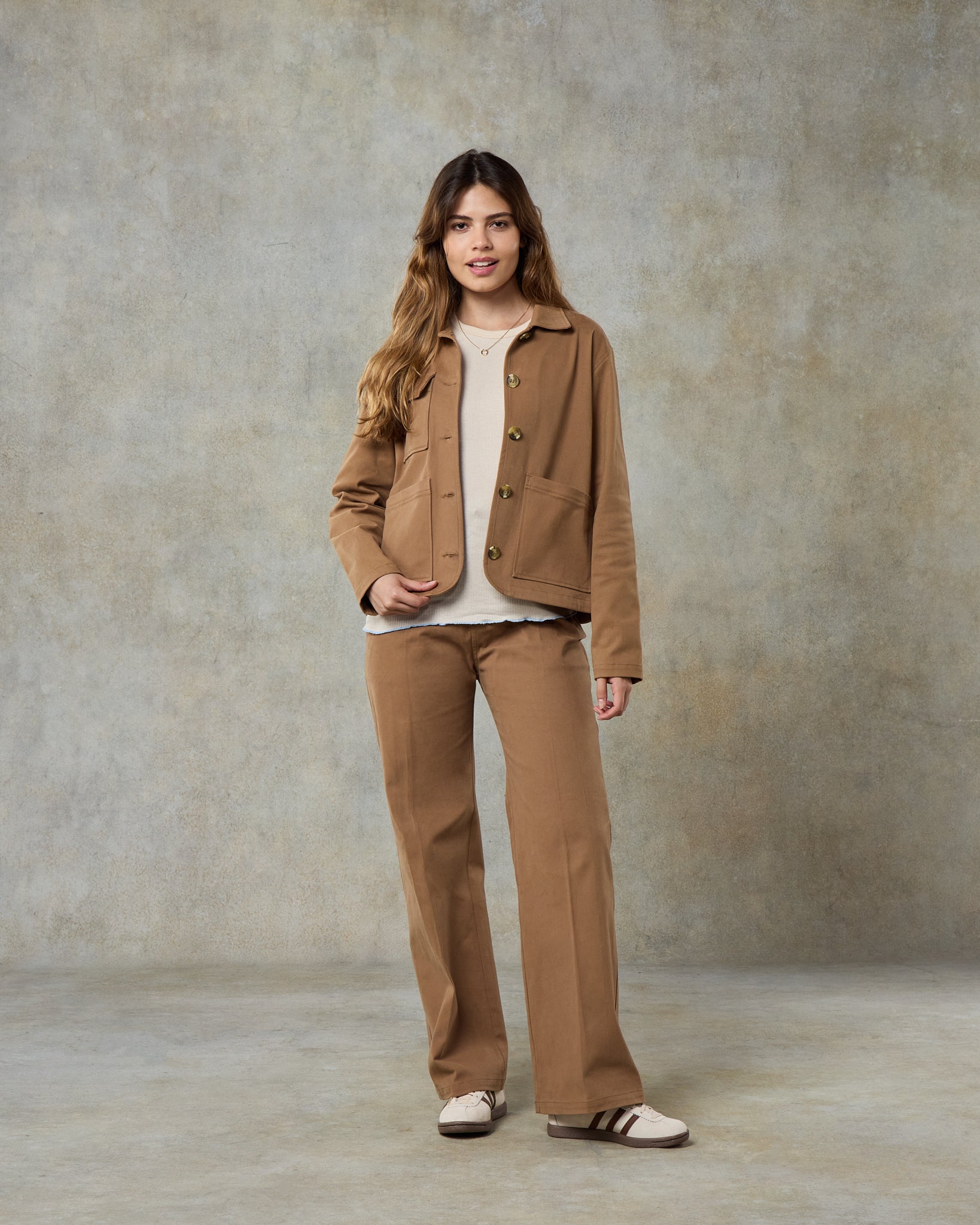 Womens Mocha Cotton Trouser