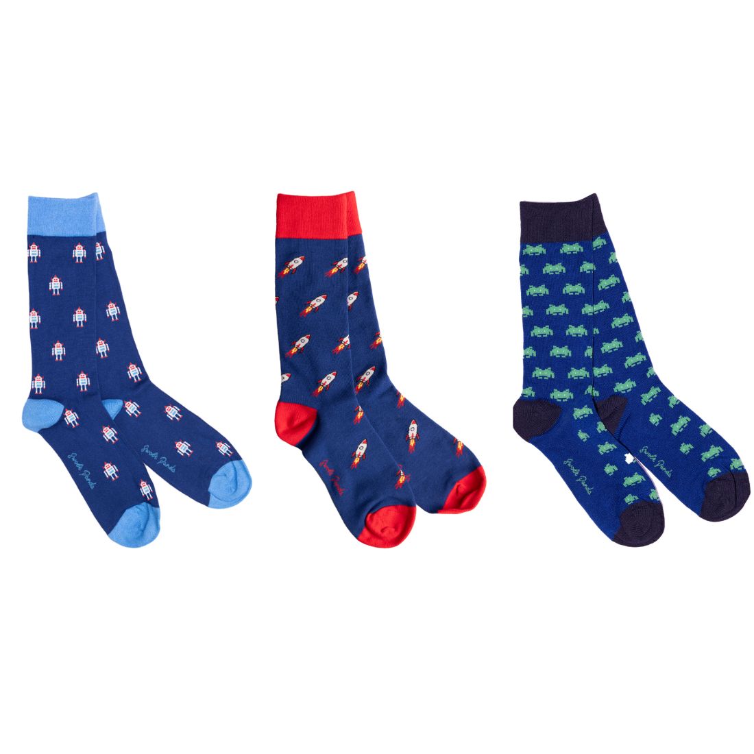 Outer Space Sock Box - 3 Pairs of Bamboo Socks (His)