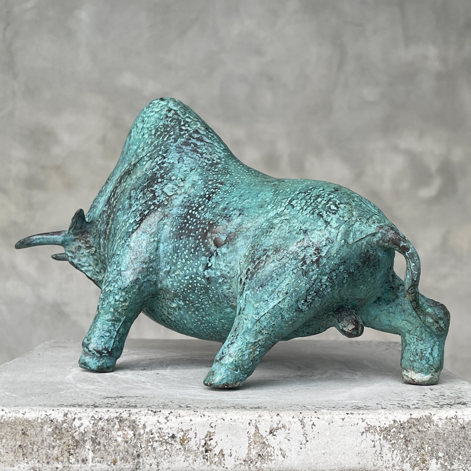 Patinated Charging American Bison