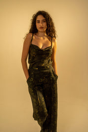 Print Pleat Trousers