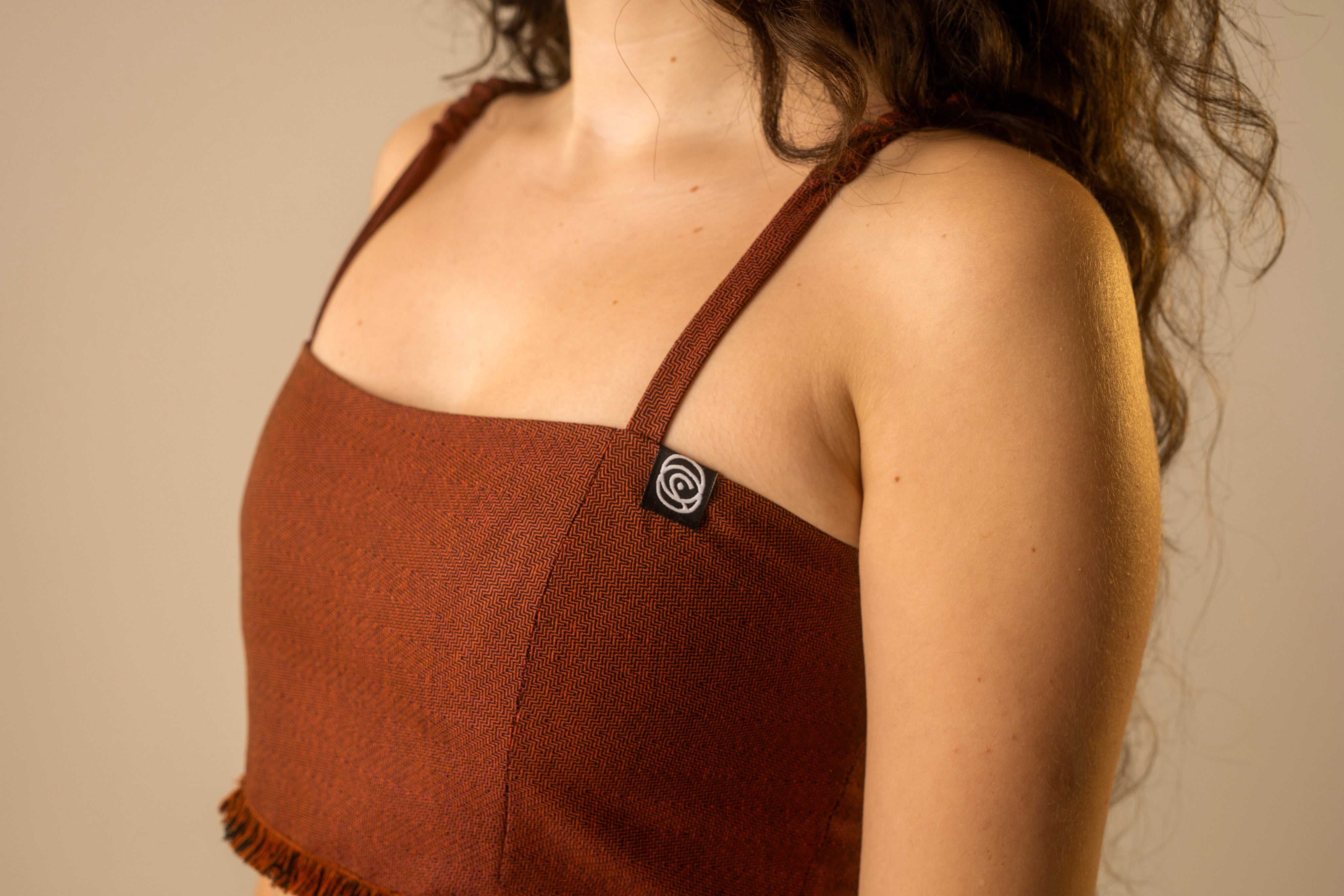 Rust Orange Fringe Bralette