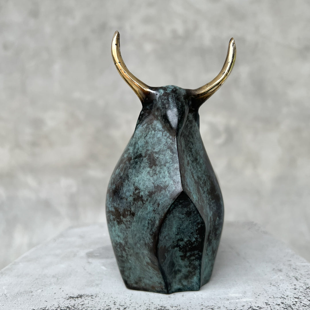 Patinated Heavy Bronze Bull