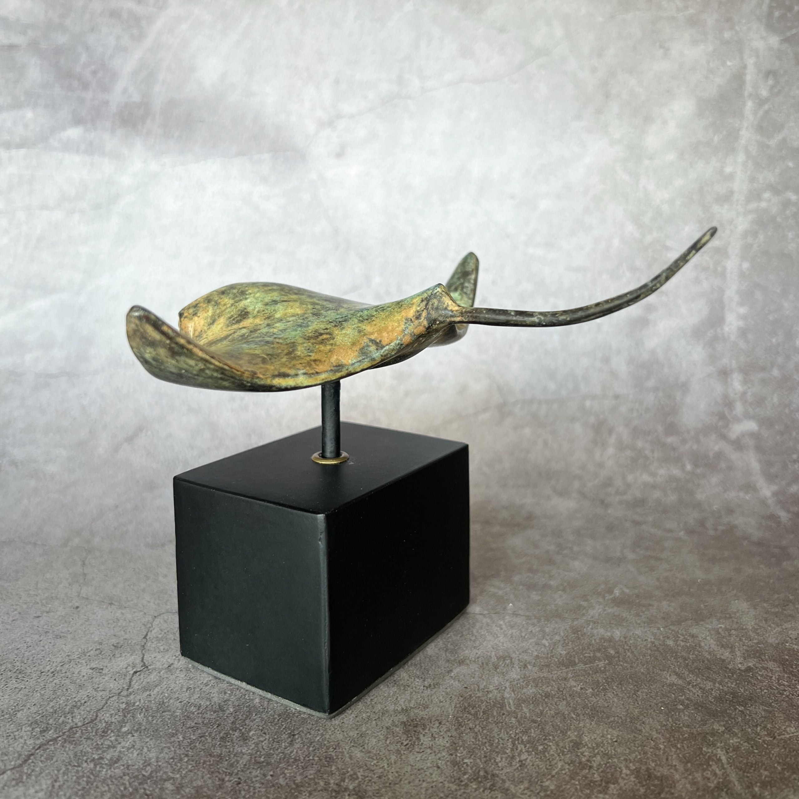 Manta Ray in Patinated Bronze, Small