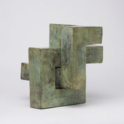 Patinated Endless Knot Cubist Sculpture Large