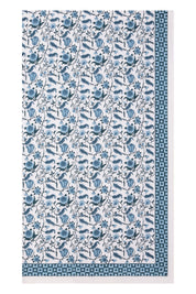 Hand Printed Cloth 170 X 300 Cms Table Cloth Cotton Blue M/L